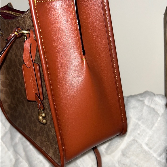Coach Tan and Brown Signature Tote - Picture 6 of 8